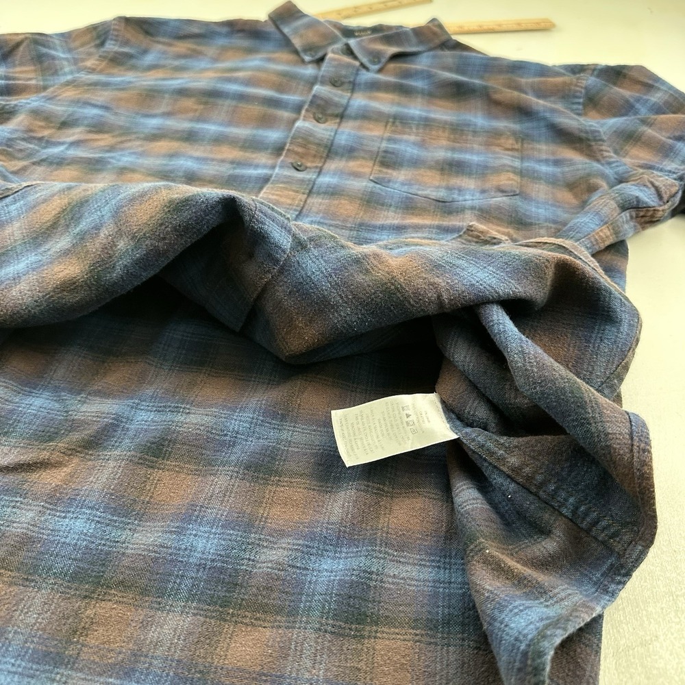 Pendleton Mason Shadow Plaid Flannel Cotton Shirt Mens XXL Blue Brown 2XL - Picture 6 of 10